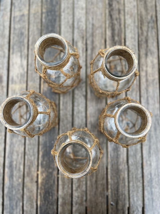 5 Decorative Mason Style Jars - photo 4