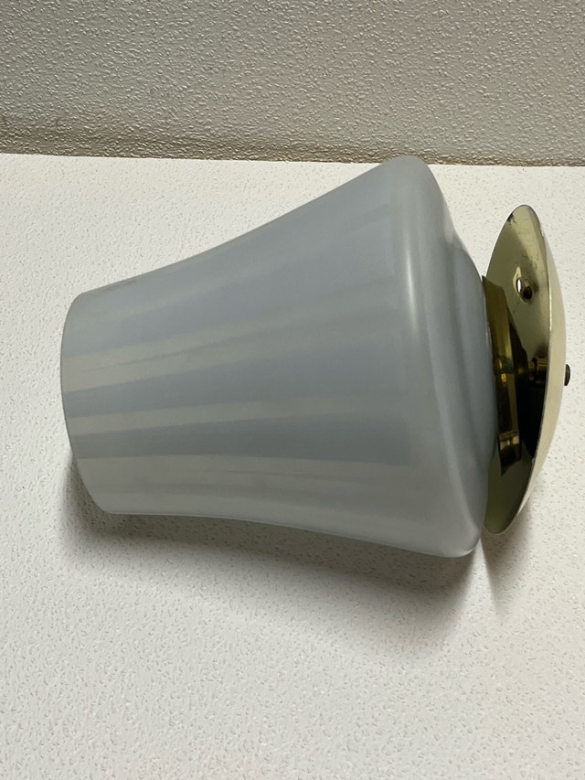 Glass light fixture with brass hardware