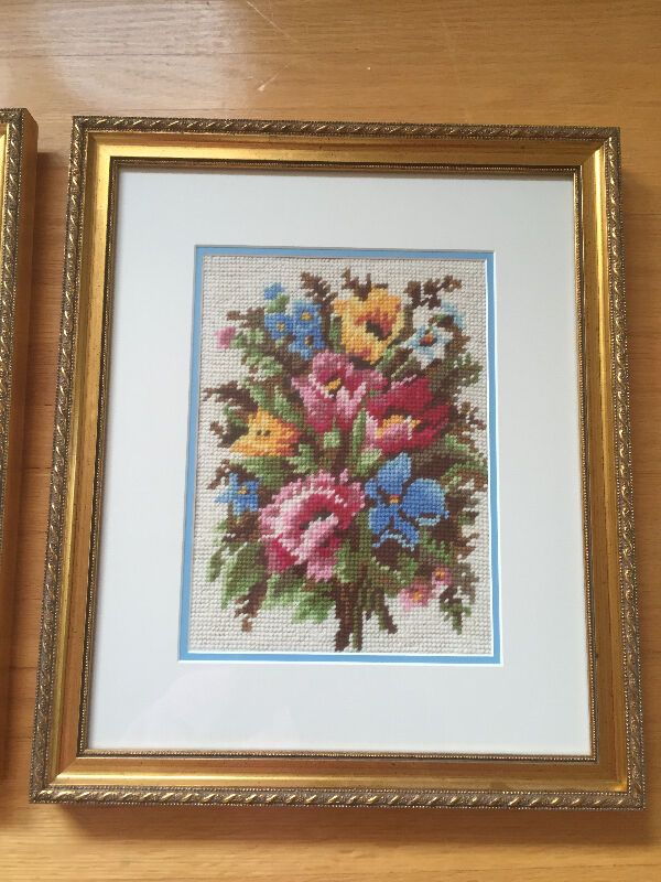 2 Framed Cross Stitch Pictures