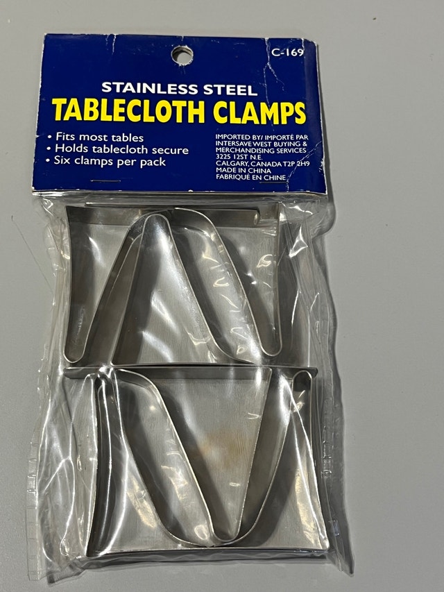6 Stainless Steel Tablecloth Clamps