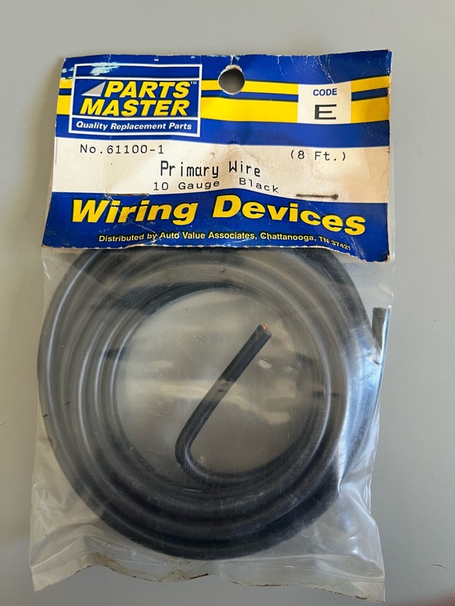 10 gauge black primary wire - 8 feet