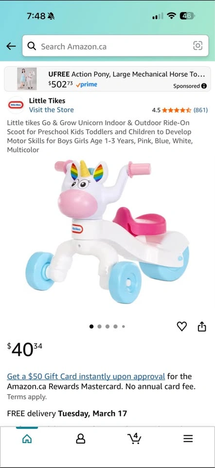 Little Tikes Go and Grow Unicorn Ride-On - photo 4