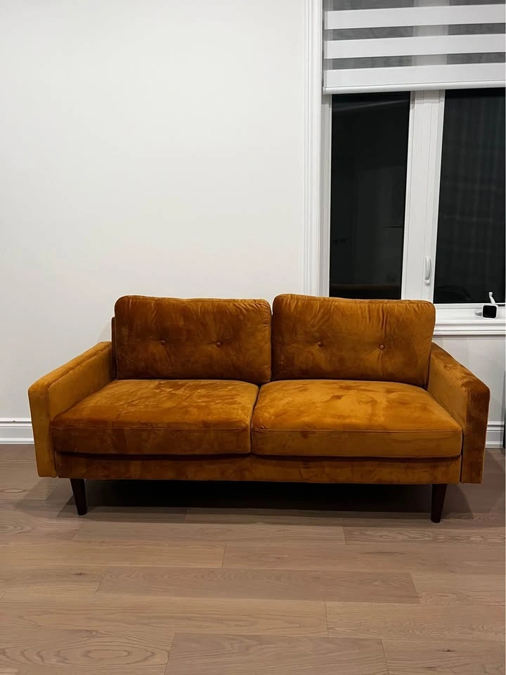 Velvet ginger color sofa