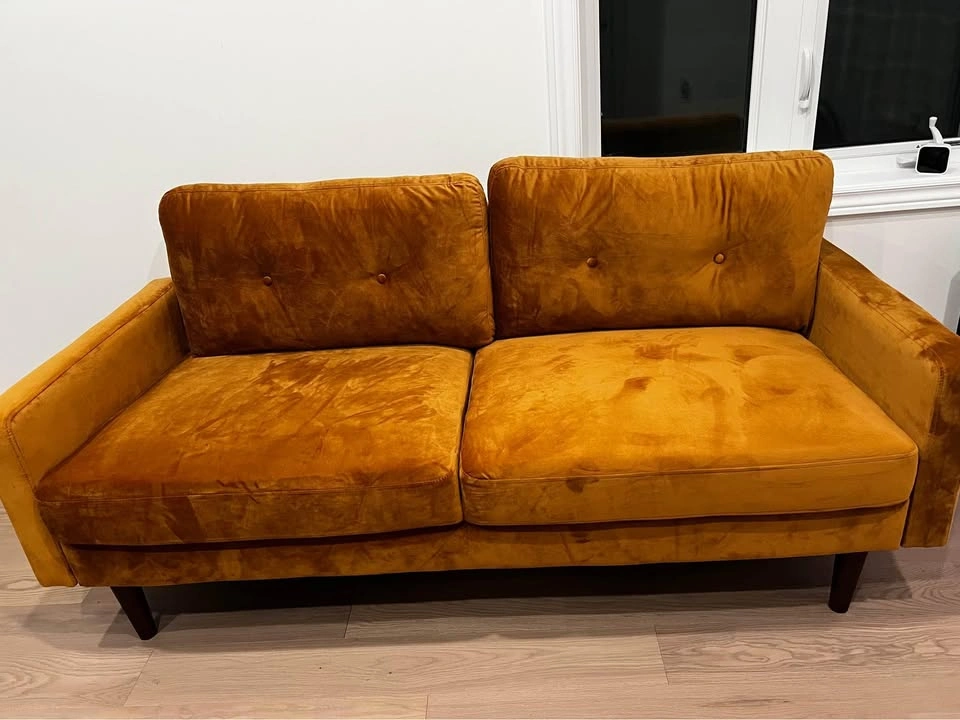 Velvet ginger color sofa - photo 2