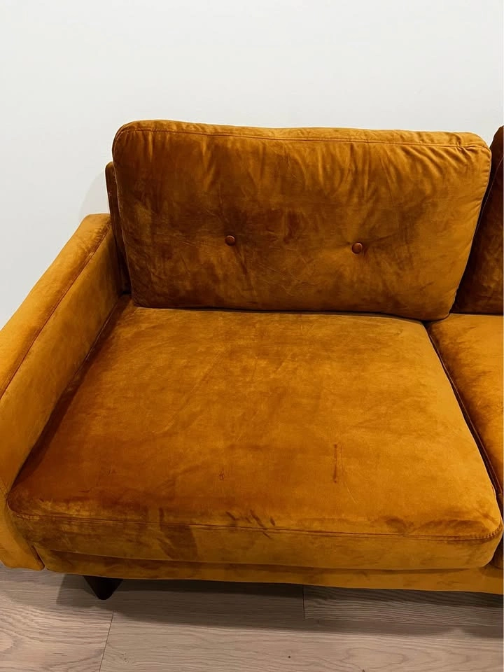 Velvet ginger color sofa - photo 3