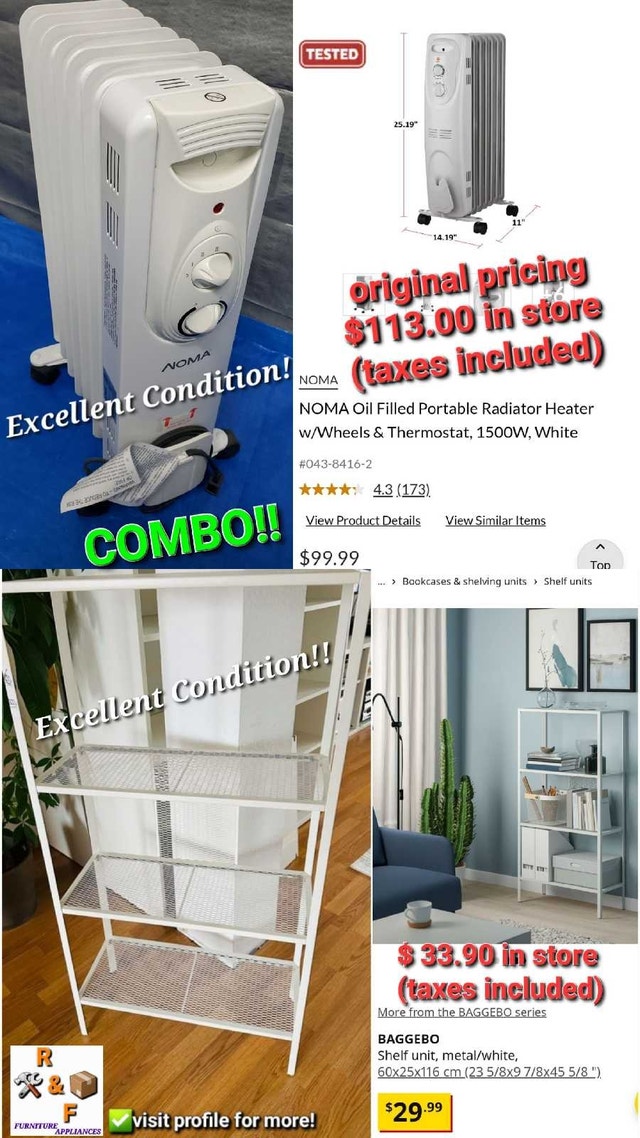 ✴️ Combo!! Noma Heater & IKEA BAGGEBO Metal Shelf