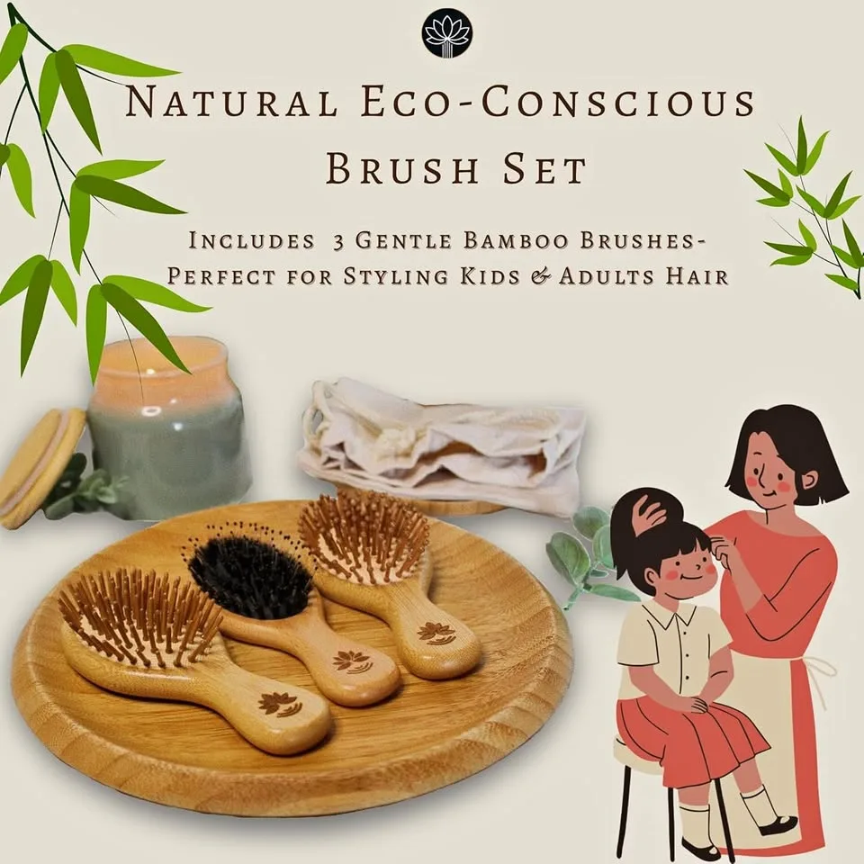 New~Travel Size Mini Paddle Detangling Hairbrushes(3 PK) thumbnail