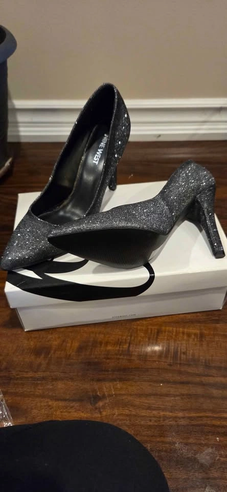 Nine West Black Glitter Pumps Heels - photo 2