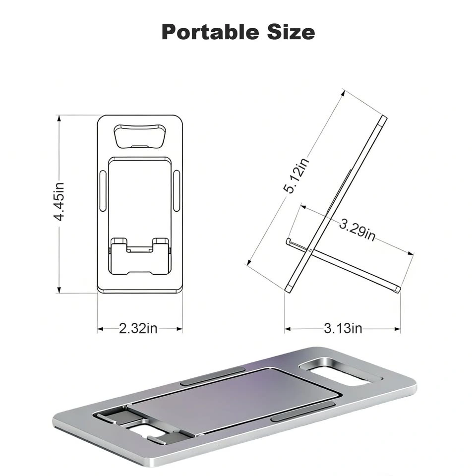 Slim Portable Phone Stand with Bottle Opener Silver - photo 3