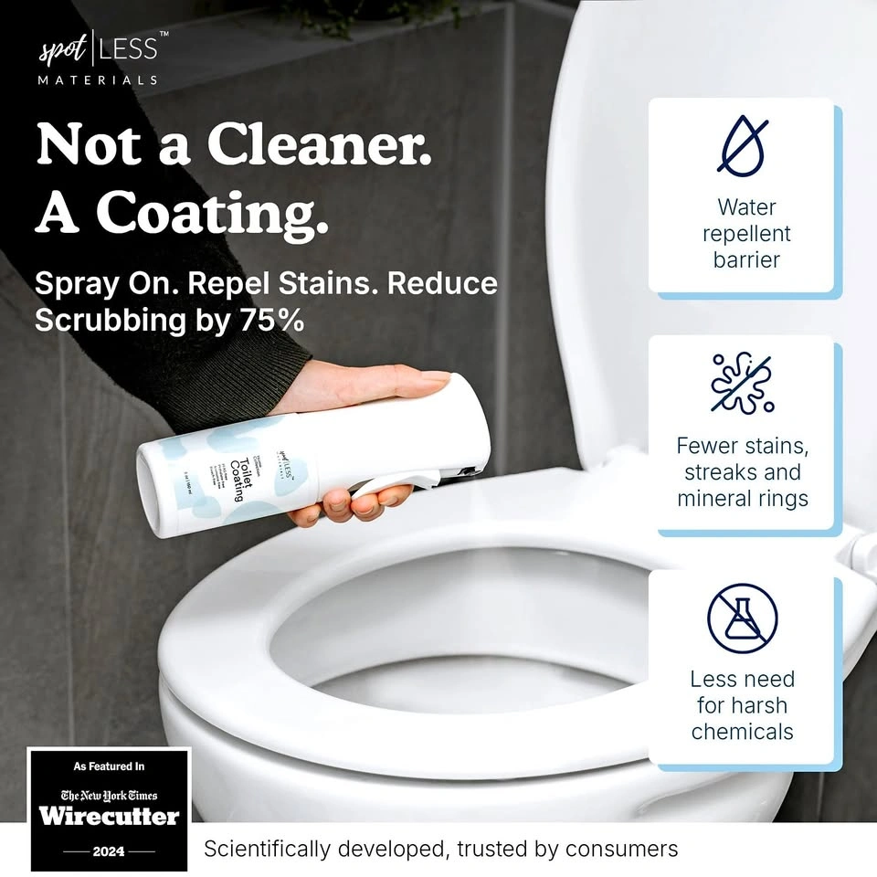 spot LESS Toilet Coating - Repels Stains, Less Scrubbing