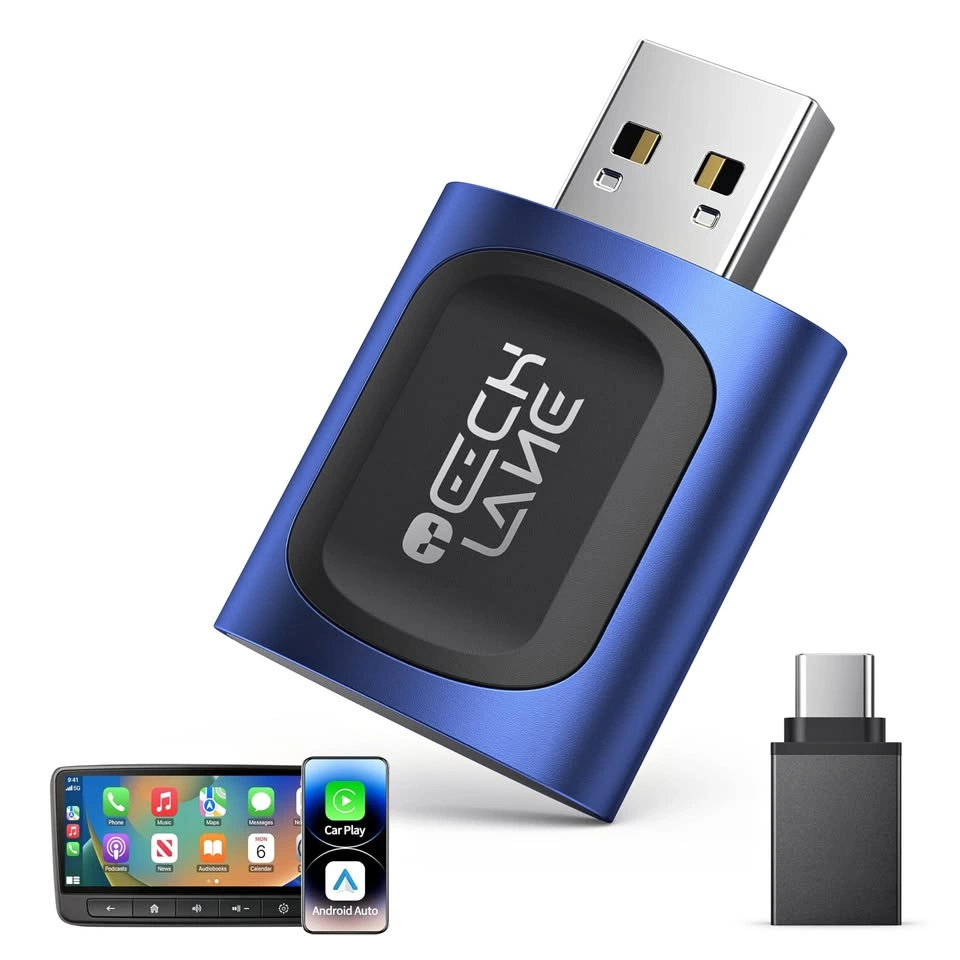 Tech Lane 2-in-1 Wireless CarPlay Android Auto Adapter