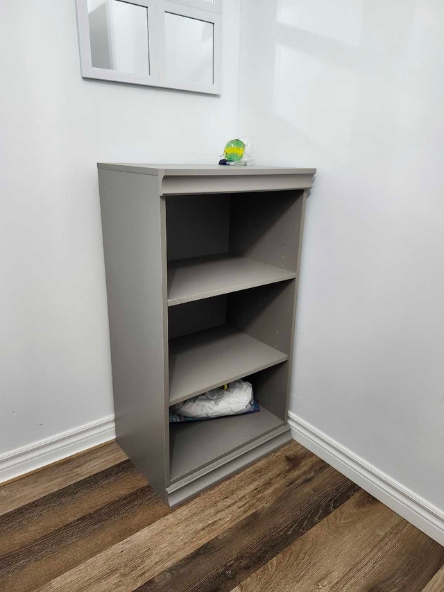Grey Book Shelf