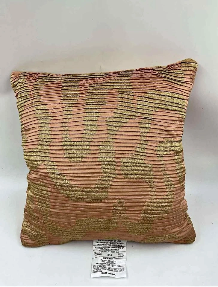 Threshold Satin with Metallic Embroidery 18-inch Square Throw Pi
