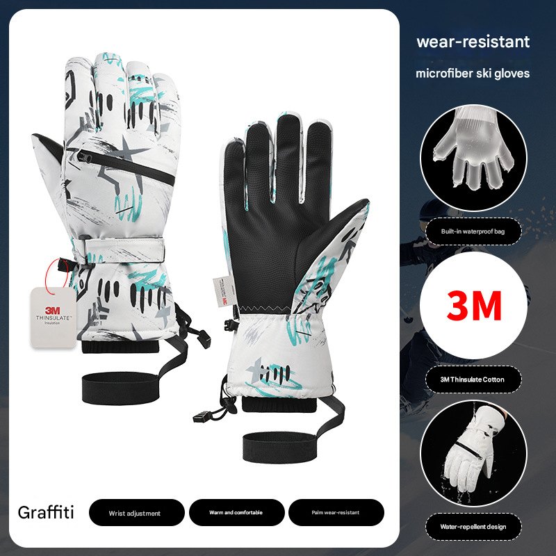 3M Thinsulate Ski Gloves with Zipper Pocket - photo 4