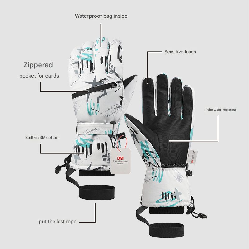 3M Thinsulate Ski Gloves with Zipper Pocket - photo 5