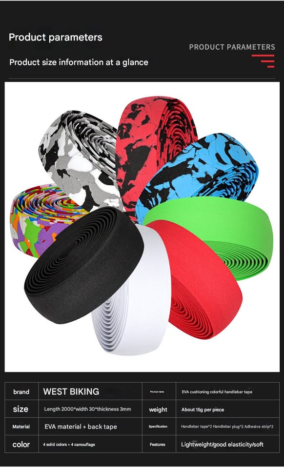 Road Bike Handlebar Tape, High-Elastic EVA Bar Tape - photo 3