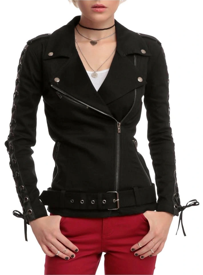 Joan Jett x Tripp NYC Moto Jacket w/ Lace-Up Sleeves XL