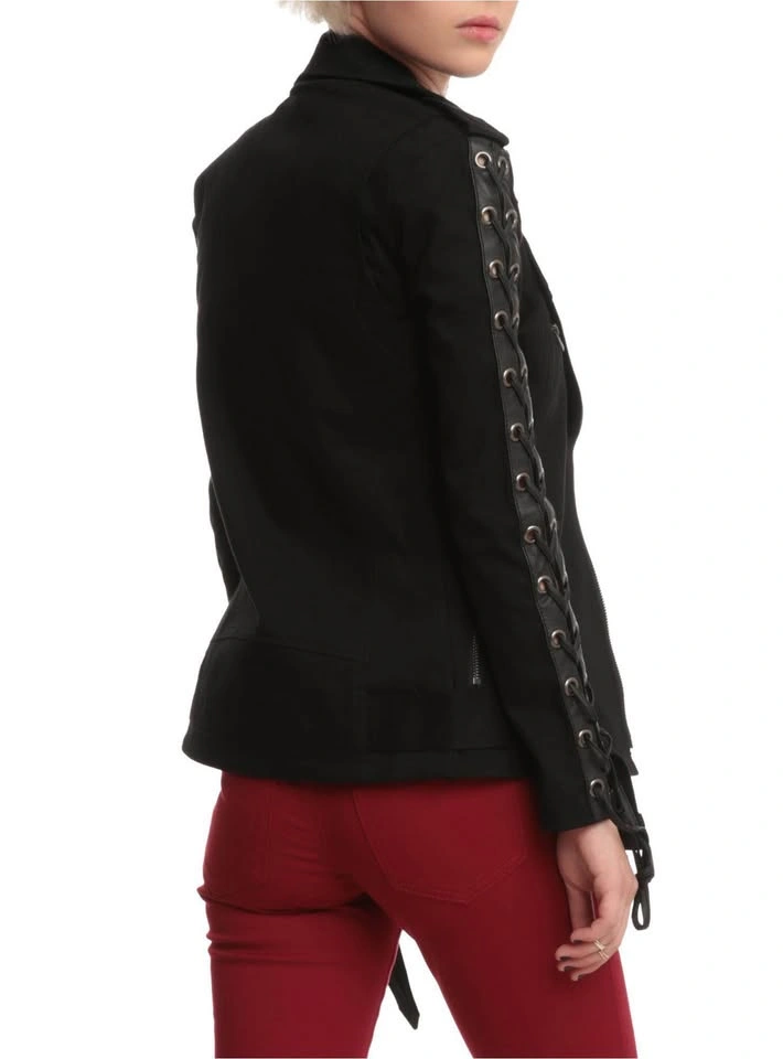 Joan Jett x Tripp NYC Moto Jacket w/ Lace-Up Sleeves XL - photo 2
