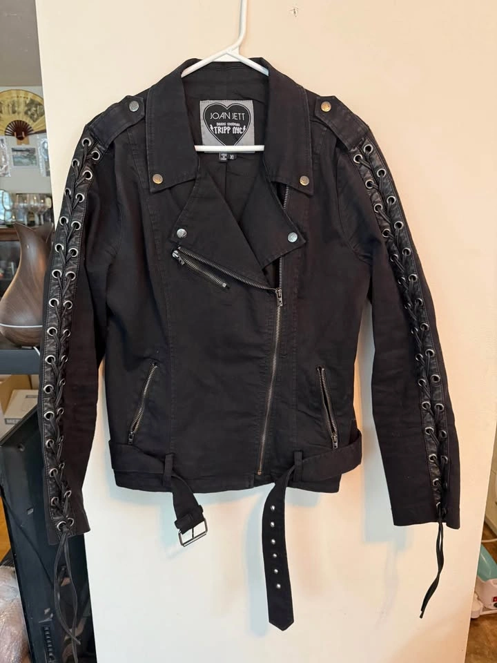 Joan Jett x Tripp NYC Moto Jacket w/ Lace-Up Sleeves XL - photo 3