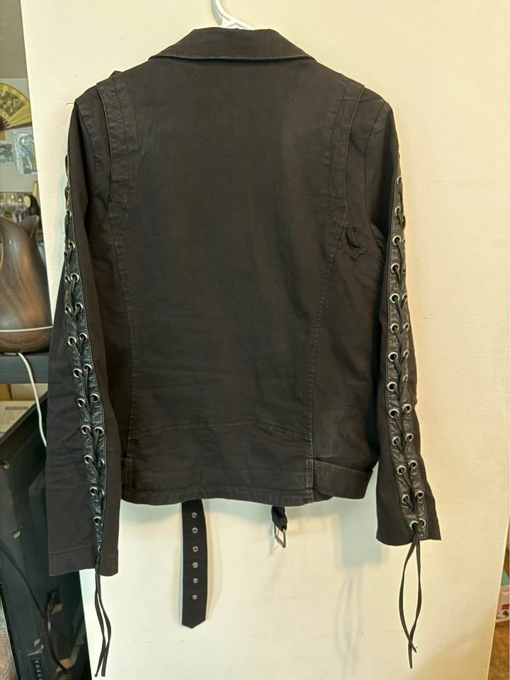 Joan Jett x Tripp NYC Moto Jacket w/ Lace-Up Sleeves XL - photo 4
