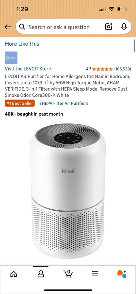 Levoit air purifier + new filter - photo 2