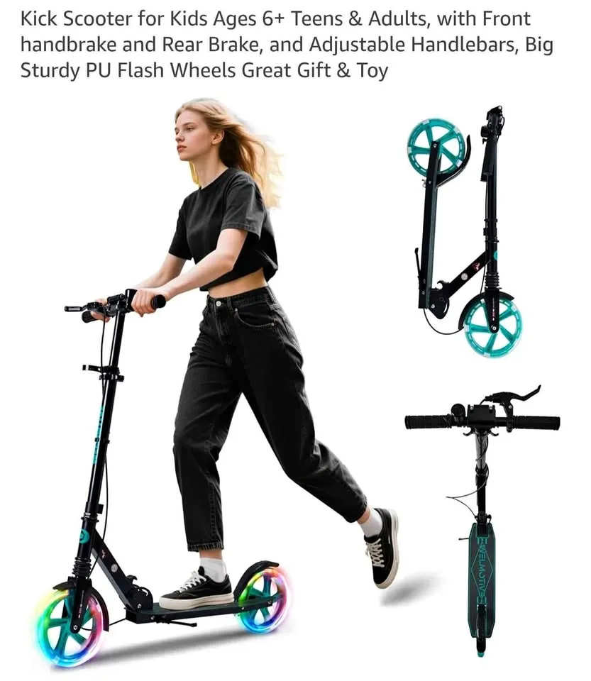 Kick Scooter for Kids Ages 6+ Teens & Adults thumbnail