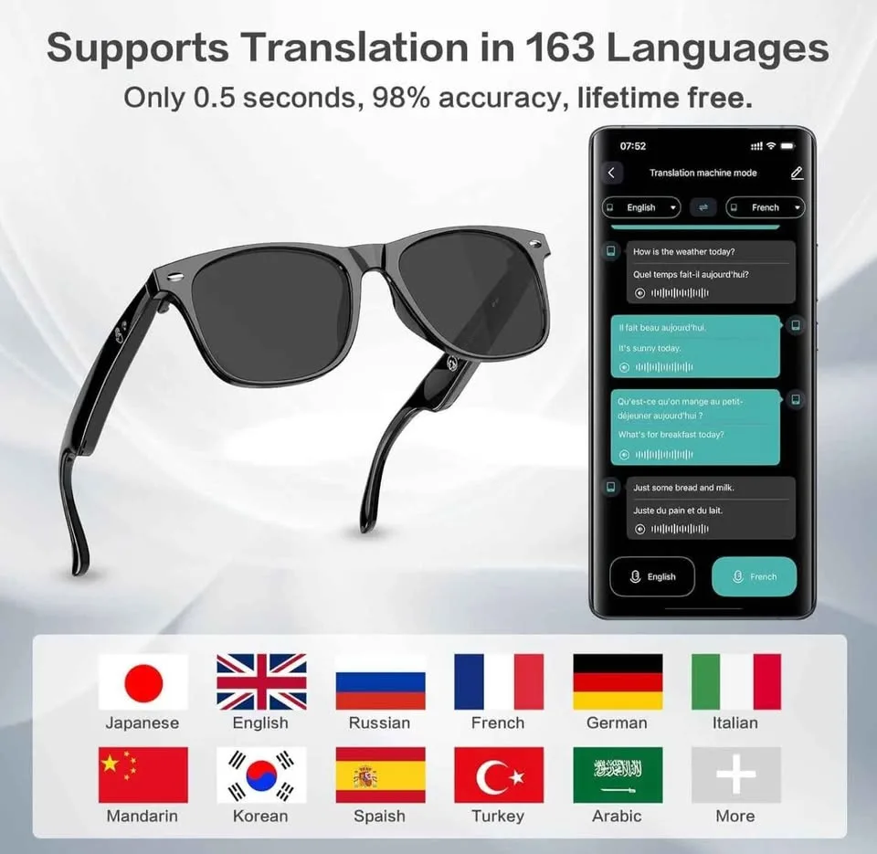 2025 Bluetooth Smart Glasses 164 Language Translation thumbnail