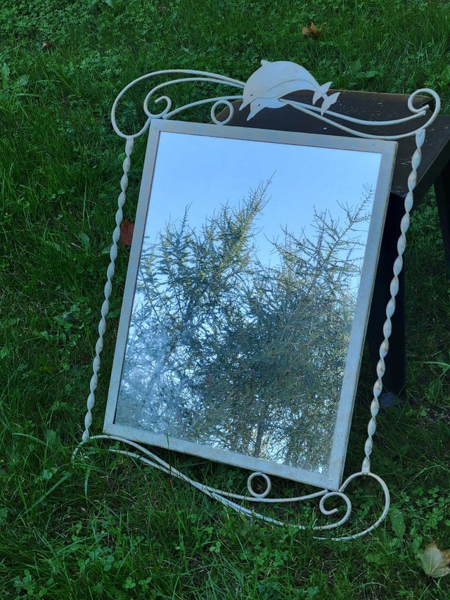 Vintage French Iron Mirror