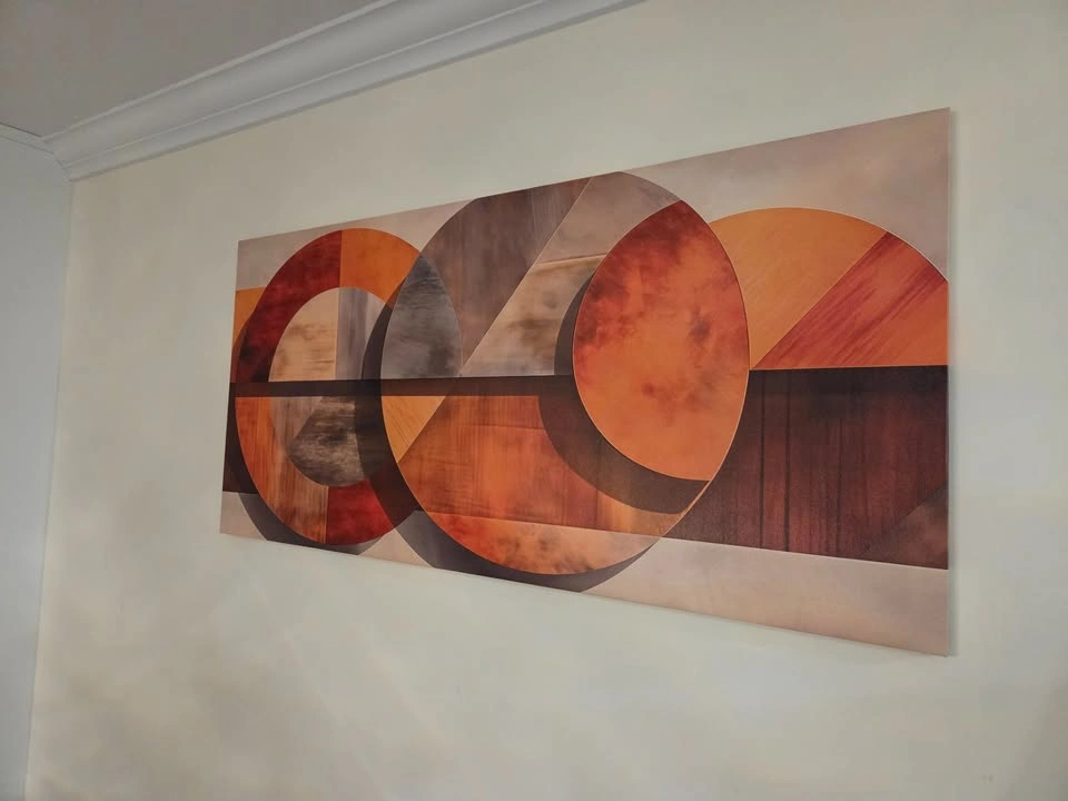 Mid-Century Modern Geometric Canvas Wall Art 52x24" - photo 2