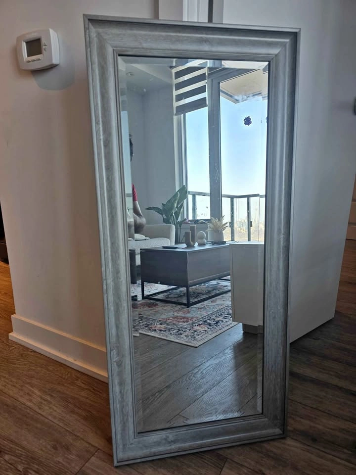 Modern Wood Frame Mirror – 18.5” x 40” – Excellent Condition