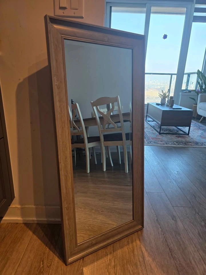 Modern Wood Frame Mirror – 18.5” x 40” – Excellent Condition - photo 2