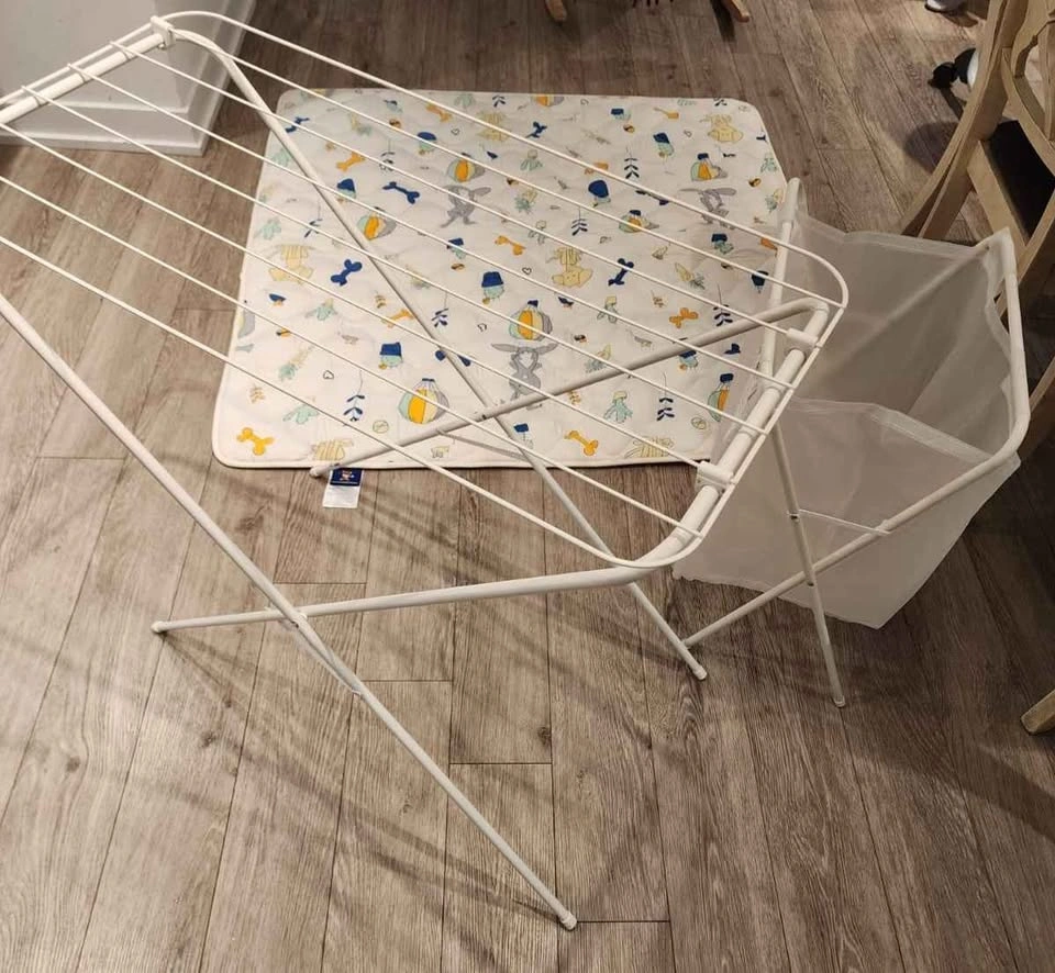 Baby foam play mat + IKEA drying rack + laundry hamper - photo 5