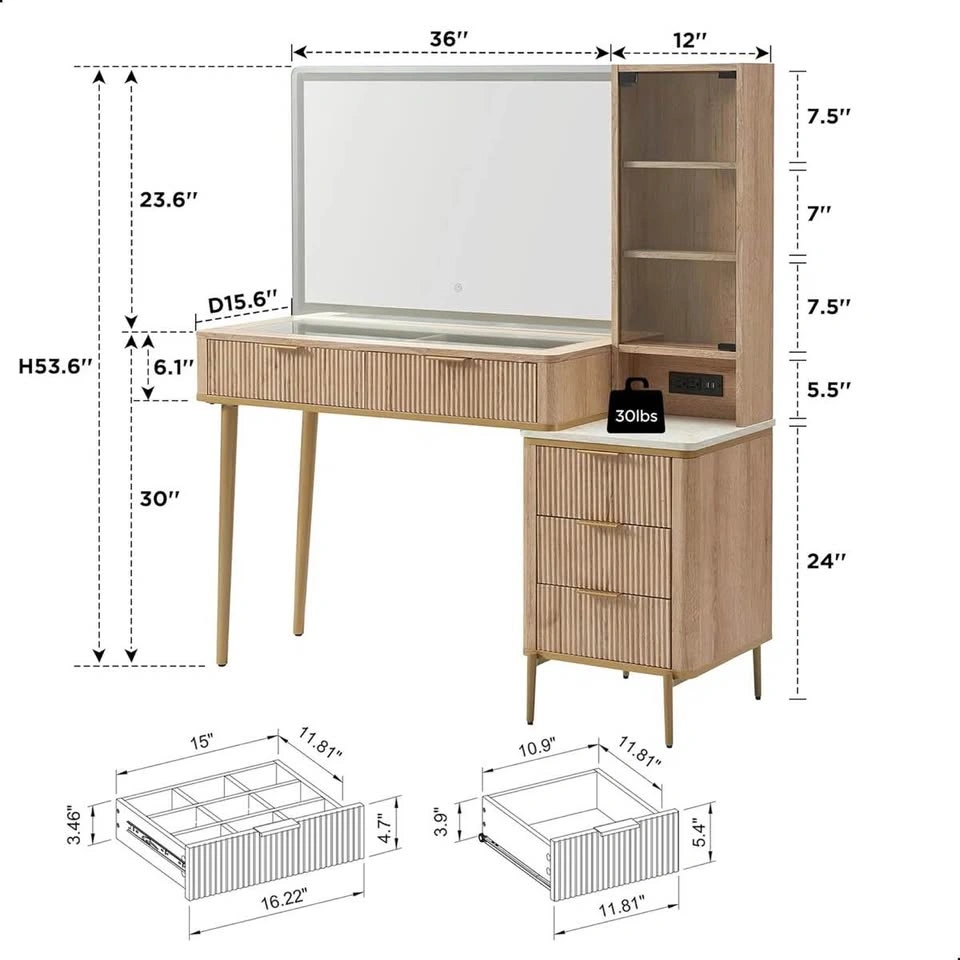 Gorgeous Vanity Table with Storage - photo 5