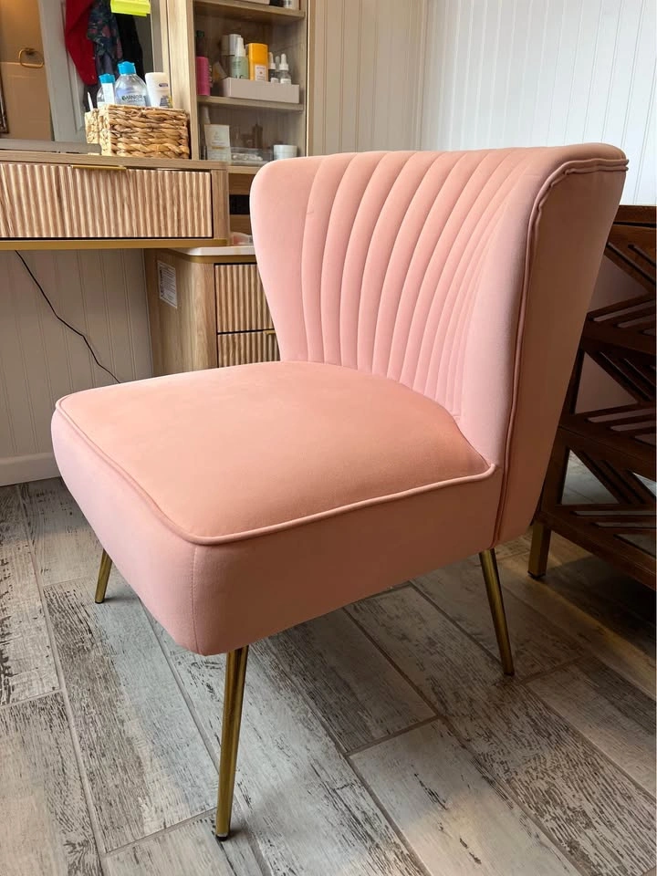 Pink Velvet Accent Chair - photo 3