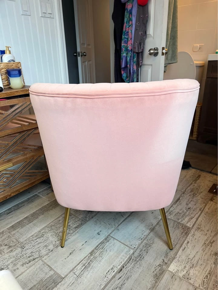 Pink Velvet Accent Chair - photo 4