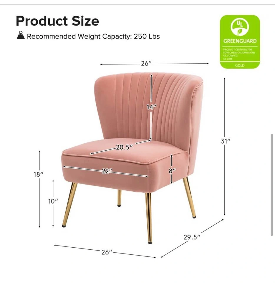 Pink Velvet Accent Chair - photo 5