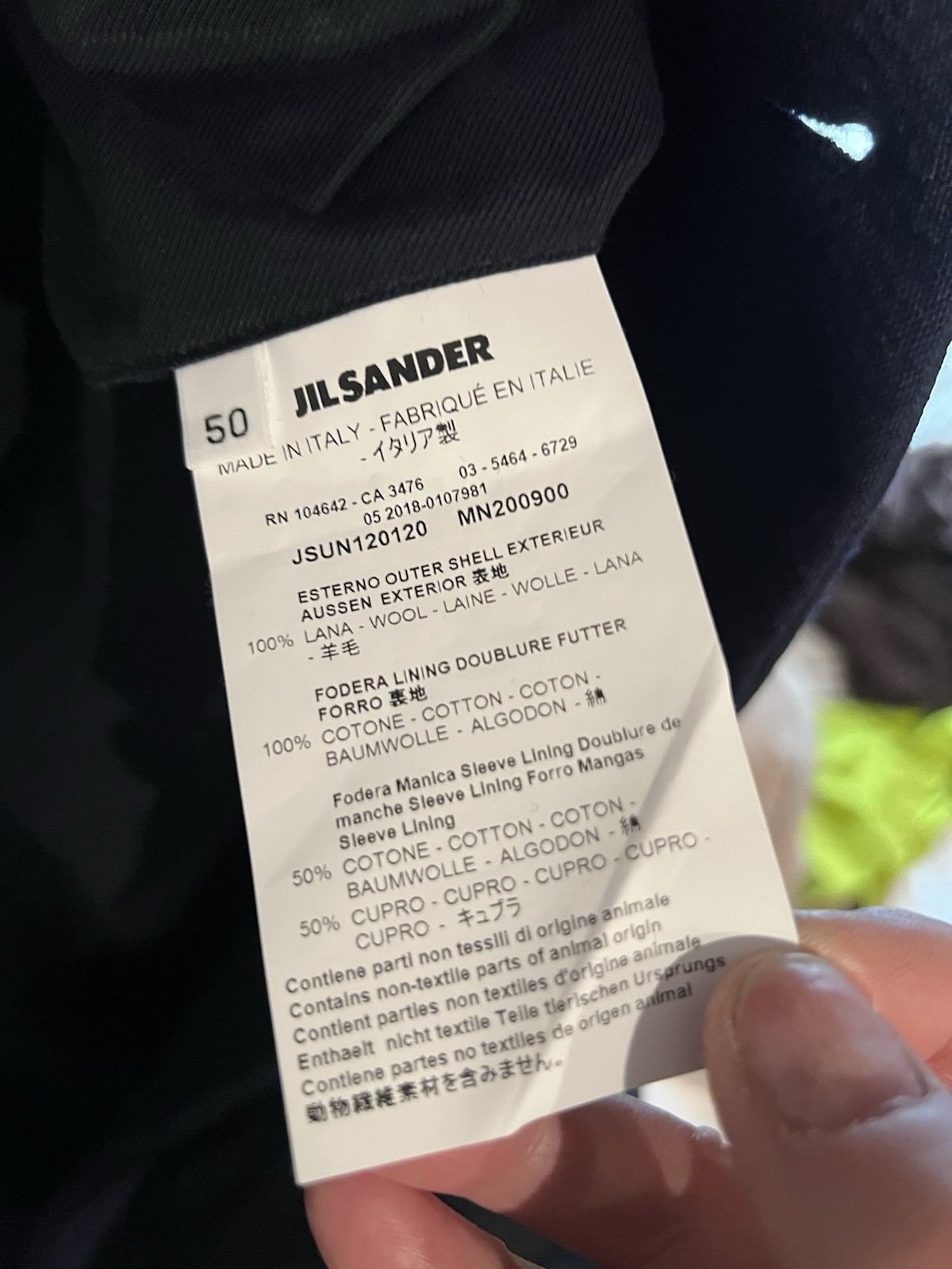 Italian Made Wool Overcoat, Dk Blue, Sz 50, Pre-Owned, Designer - photo 5