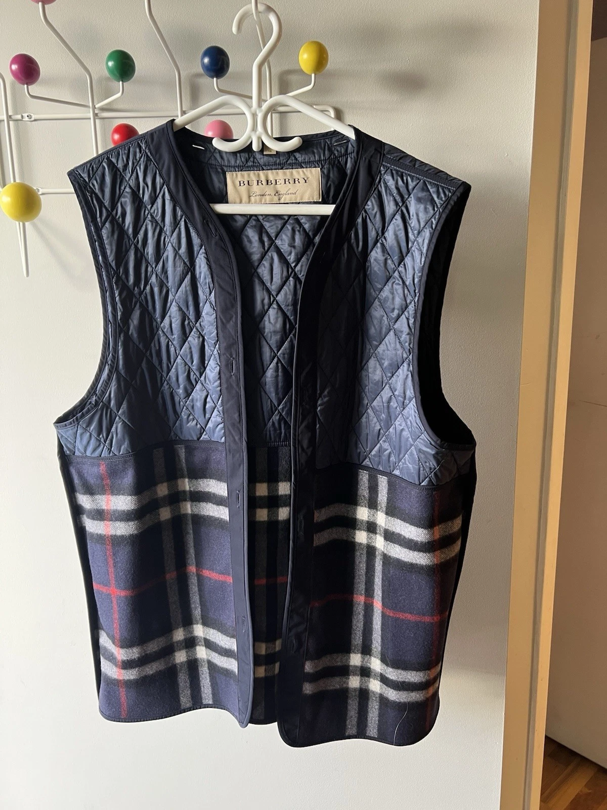 Burberry London Navy Trench Coat with Removable Tartan Liner - photo 3