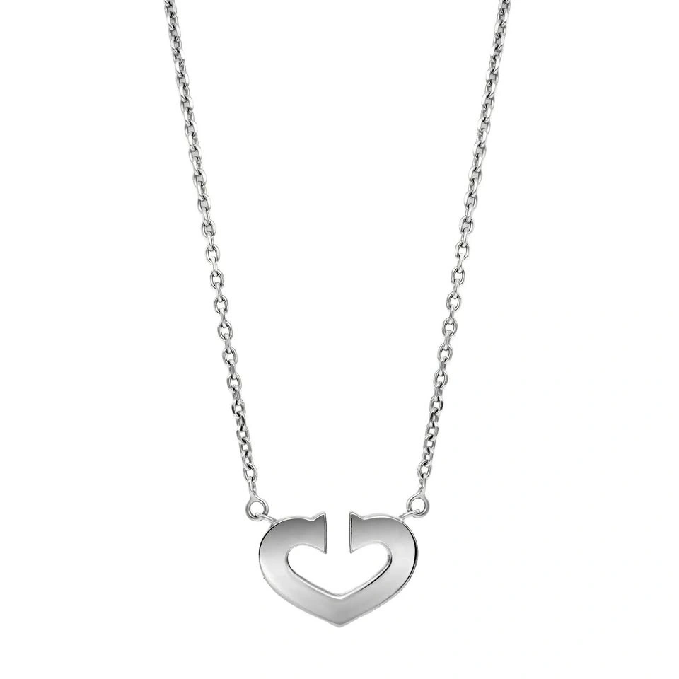 Cartier C Heart De Cartier Pendant Necklace 18K White Gold 16.5