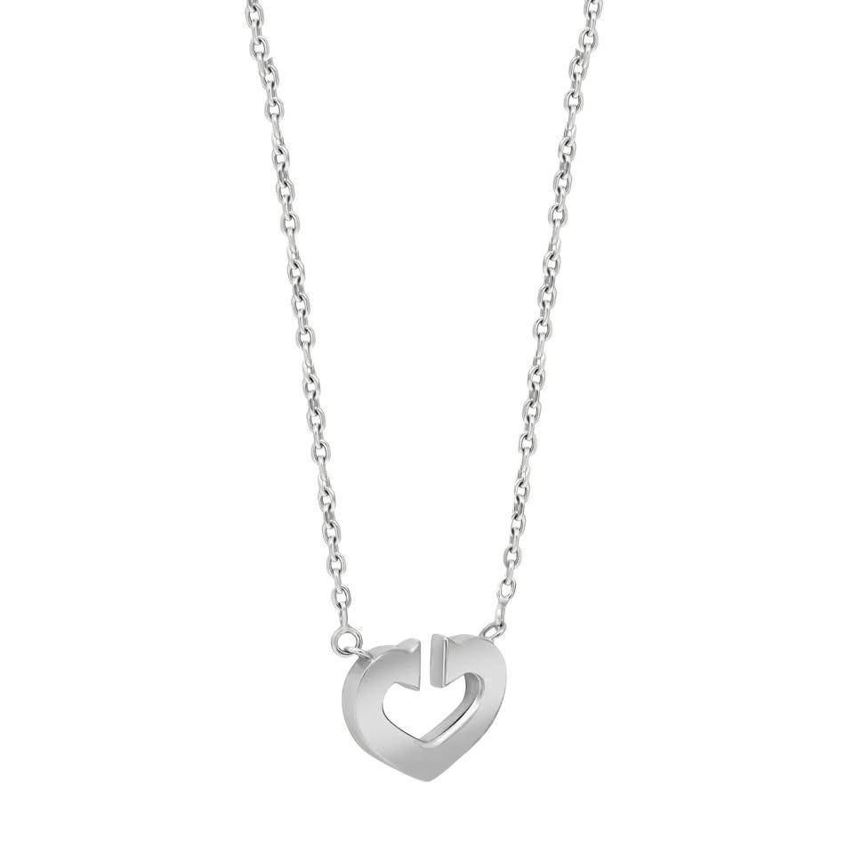 Cartier C Heart De Cartier Pendant Necklace 18K White Gold 16.5 - photo 4