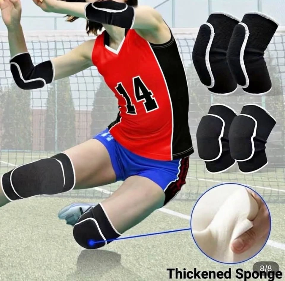 Black Padded Sports Elbow & Knee Pads