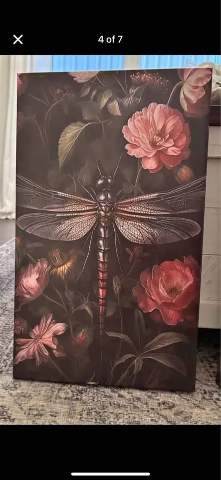 Beautiful Dragonfly Canvas Wall Art-Ready To Hang thumbnail
