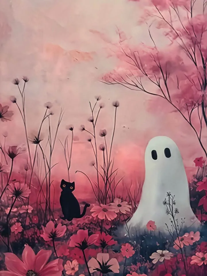 Whimsical Ghost Canvas Wall Art Ready To Hang image indicator(2)