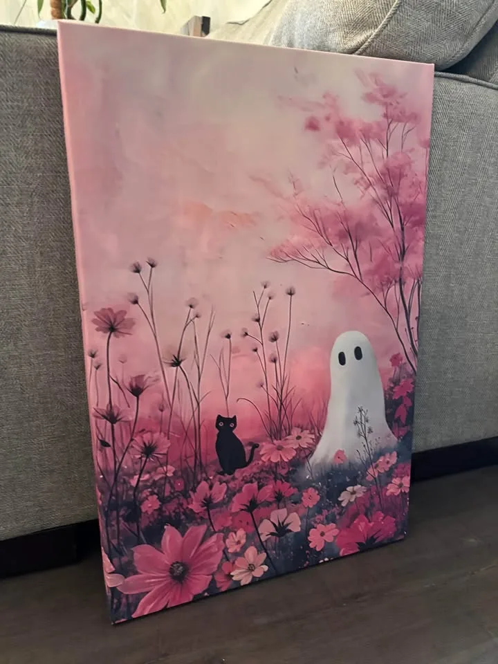 Whimsical Ghost Canvas Wall Art Ready To Hang image indicator(4)