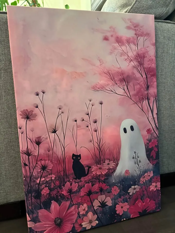 Whimsical Ghost Canvas Wall Art Ready To Hang image indicator(6)