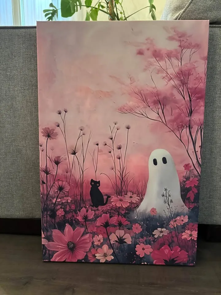 Whimsical Ghost Canvas Wall Art Ready To Hang image indicator(8)