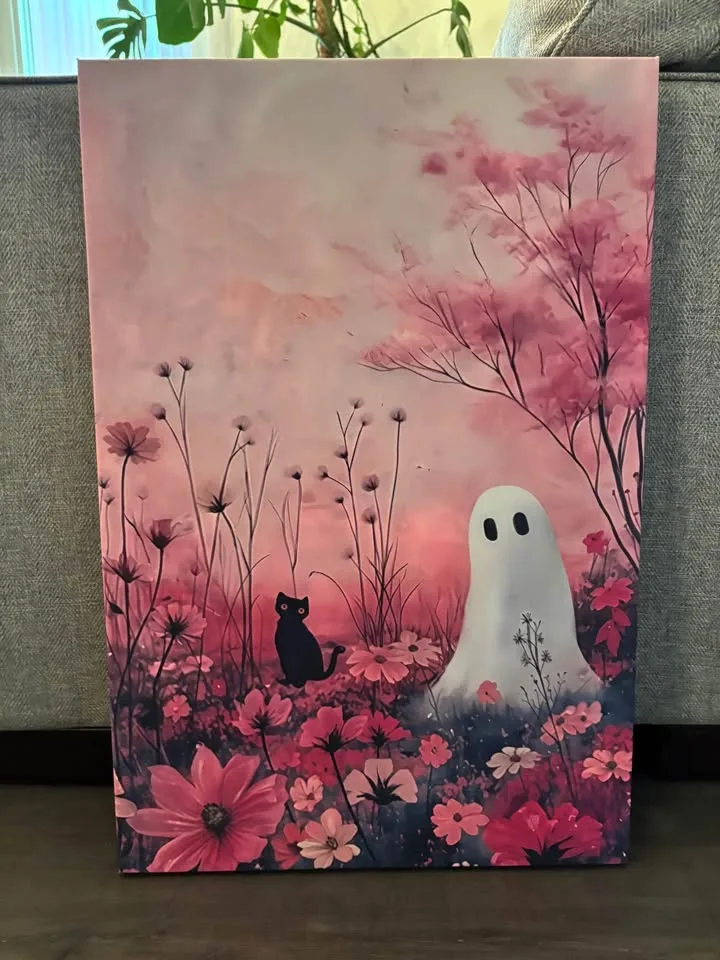 Whimsical Ghost Canvas Wall Art Ready To Hang image indicator(9)