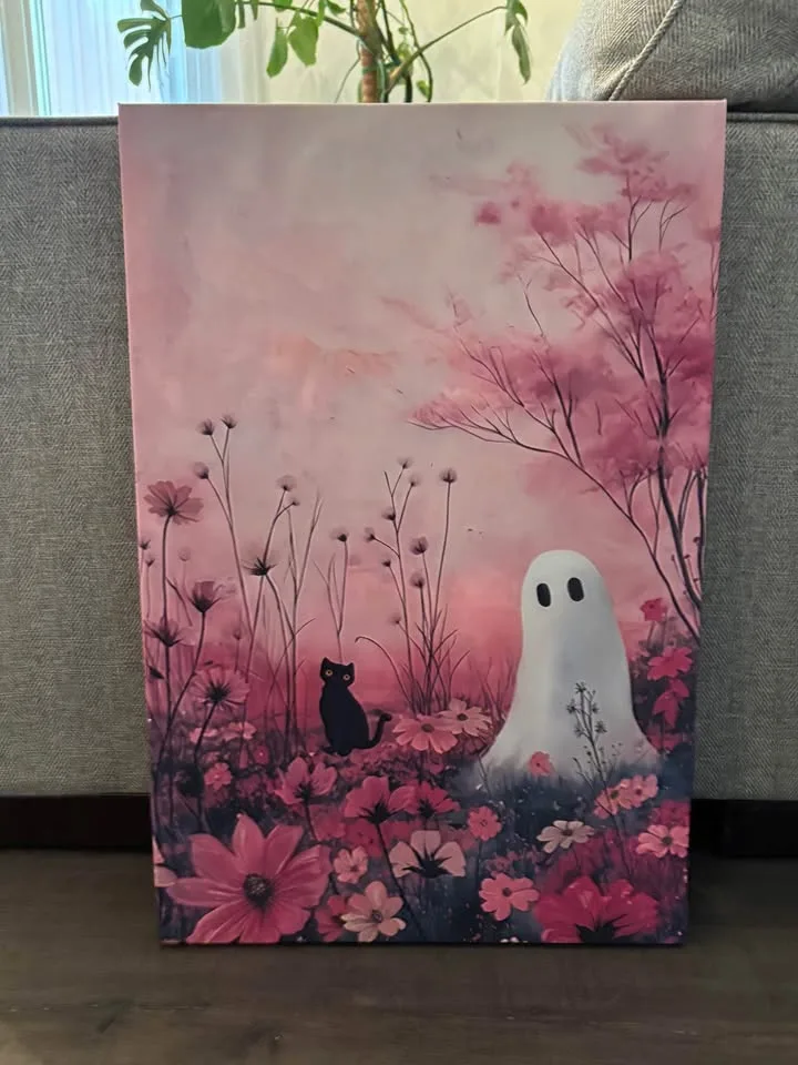 Whimsical Ghost Canvas Wall Art Ready To Hang image indicator(10)