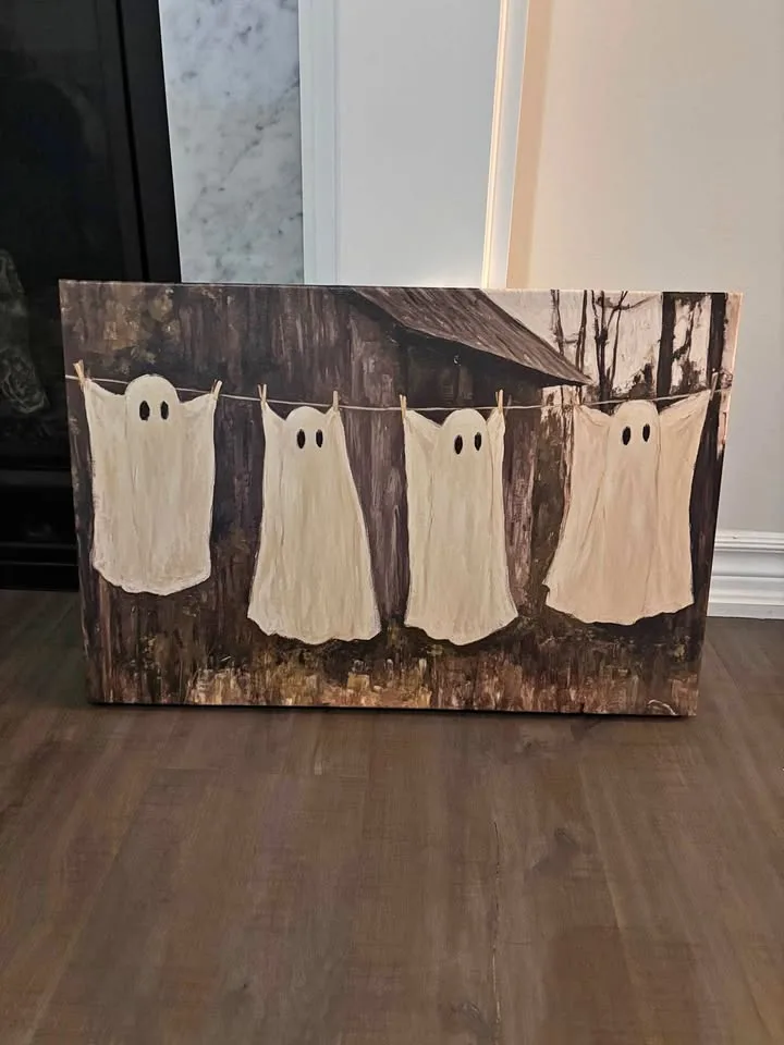 Clothesline Ghosts Canvas Wall Art-Ready To Hang thumbnail