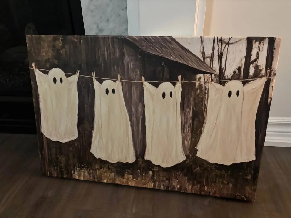 Clothesline Ghosts Canvas Wall Art-Ready To Hang image indicator(3)